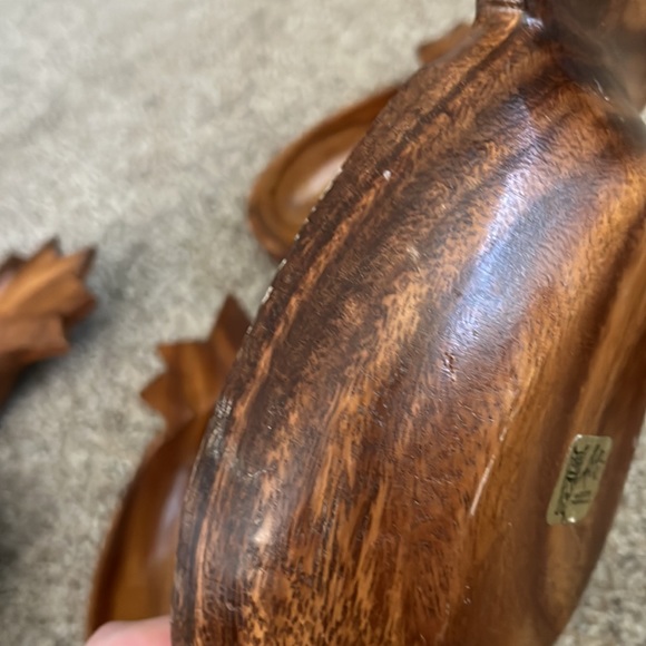 Vintage Alii Woods Honolulu Monkey Pod Pineapple Bowls Set of 6 - Picture 7 of 8